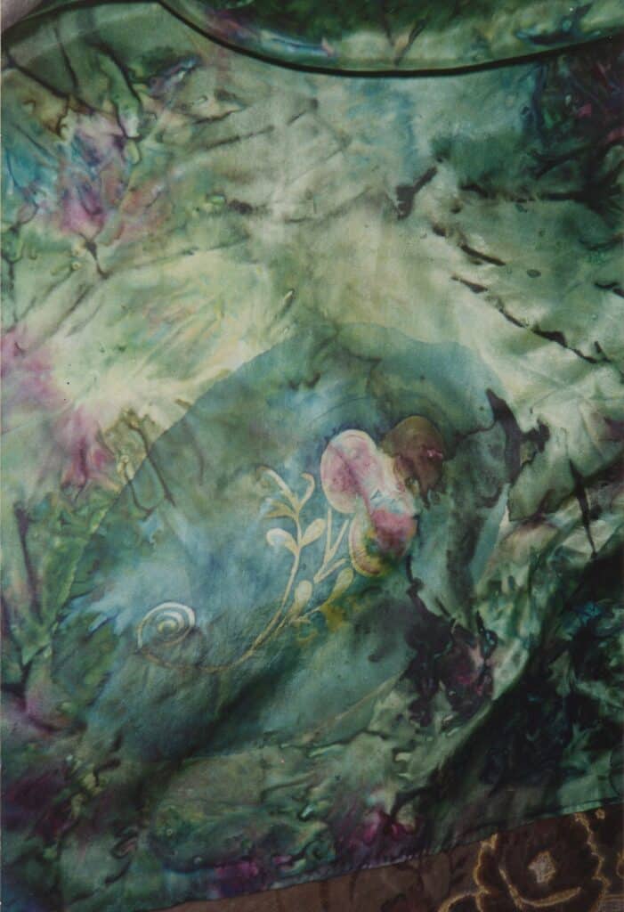 Detail from a one off hand painted silk scarf NFS